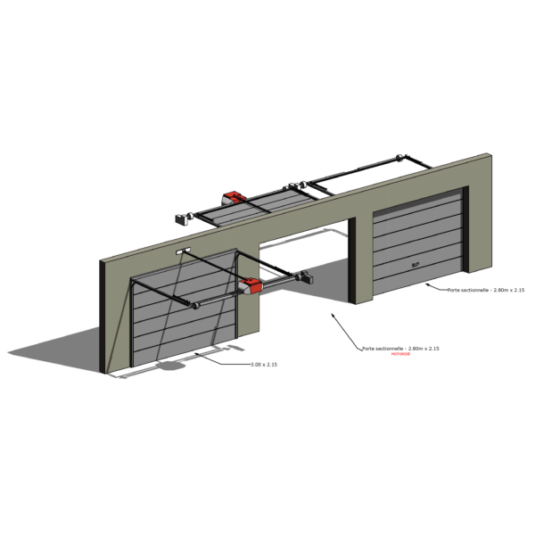 Porte de garage sectionnelle 3D